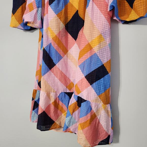 Marie Oliver Kaylee Plaid Mini Dress Spring Summer - Picture 9 of 11